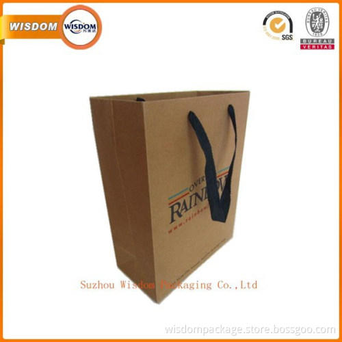 printed natural kraft paper shopping bag